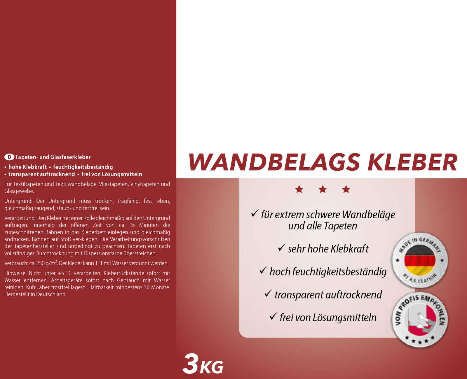 A.S. Création Обойный клей Tapezierzubehör A.S. Création Обойный клей Tapezierzubehör
